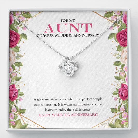Marriage of Imperfect Couple love knot necklace front