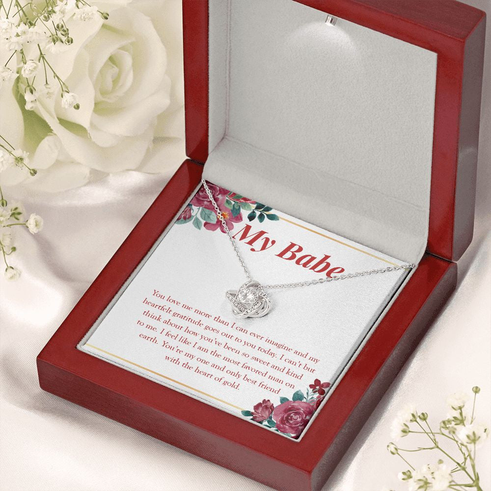 Most Favored Man On Earth love knot necklace premium led mahogany wood box