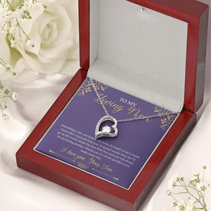 My Loving Mother forever love silver necklace premium led mahogany wood box