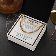 Load image into Gallery viewer, You&#39;ve Helped To Make It Come True cuban link chain gold box side view

