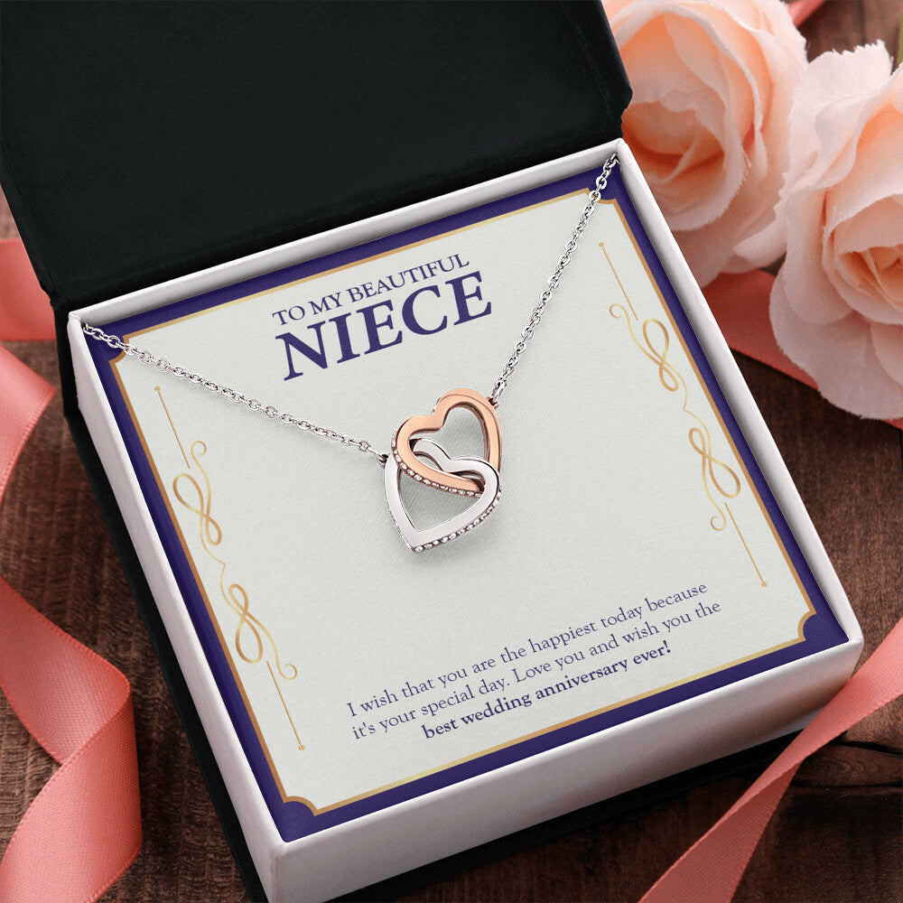 The Happiest Today interlocking heart pendant pink flower