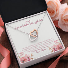 Load image into Gallery viewer, Near Or Far Apart interlocking heart pendant pink flower
