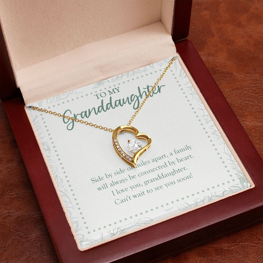 Always Connected By Heart forever love gold pendant premium led mahogany wood box