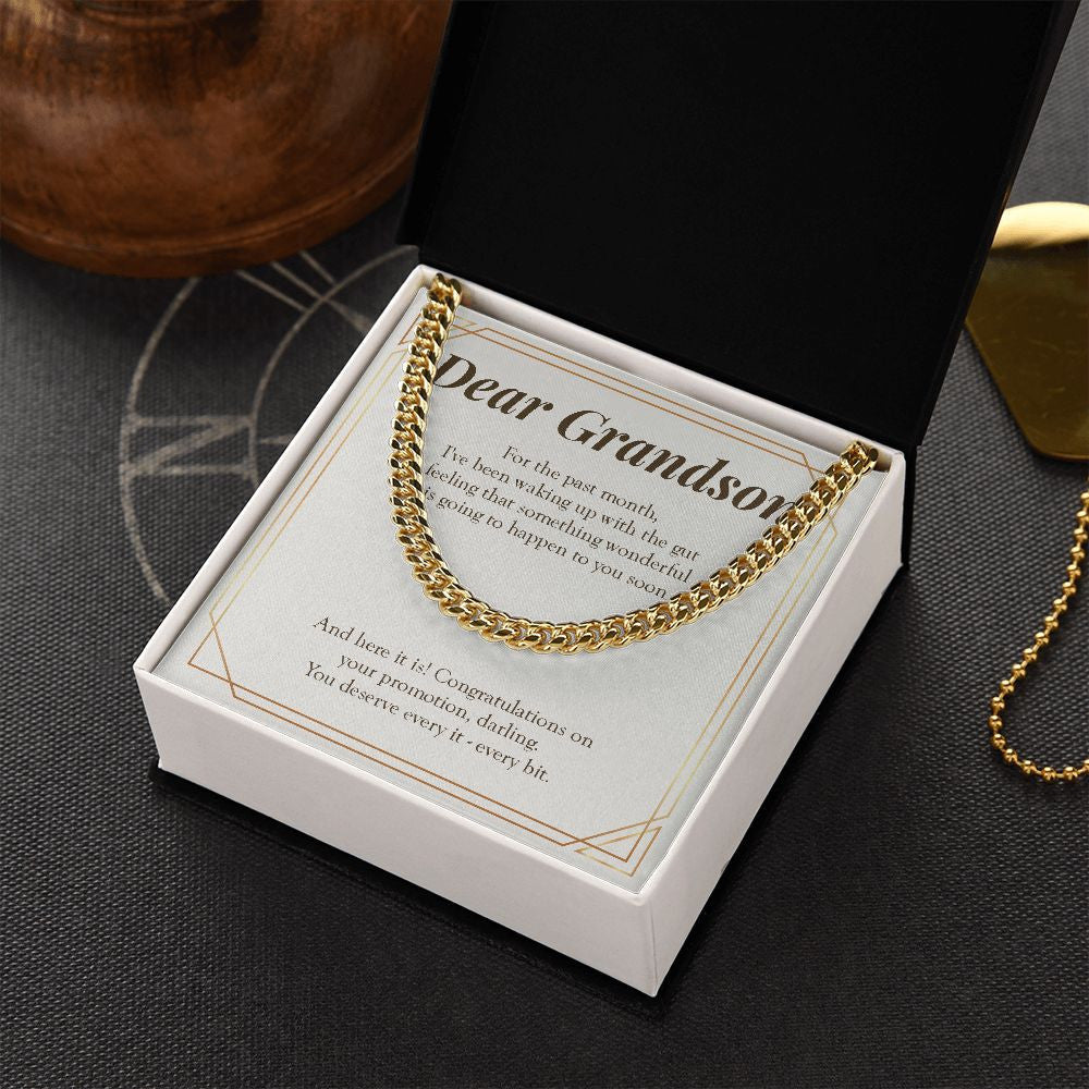 You Deserve Every Bit Of It cuban link chain gold box side view