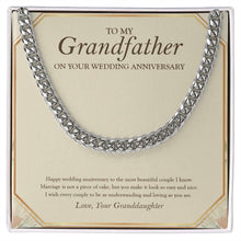 Load image into Gallery viewer, To The Most Beautiful Couple cuban link chain silver front
