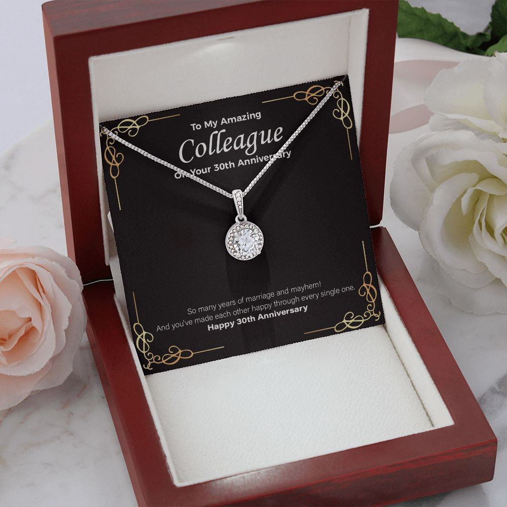 Years Of Marriage eternal hope necklace premium led mahogany wood box