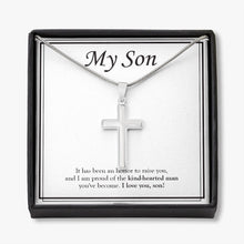 Load image into Gallery viewer, Kind-Hearted Man stainless steel cross necklace front
