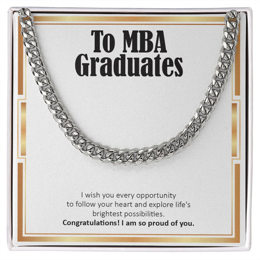 Life's Brightest Possibilities cuban link chain silver front