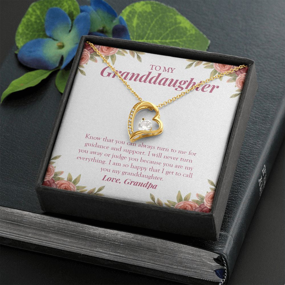 You Can Always Turn To Me forever love gold necklace front