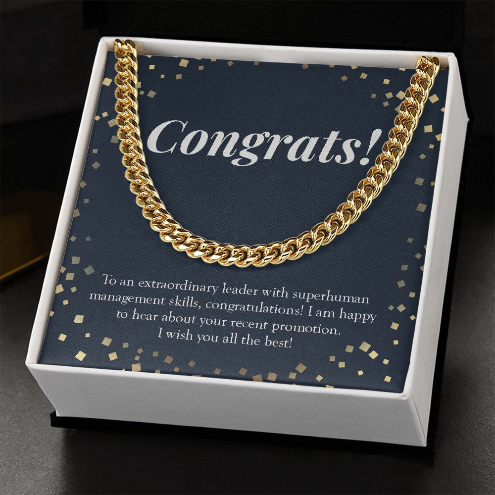 An Extraordinary Leader cuban link chain gold standard box