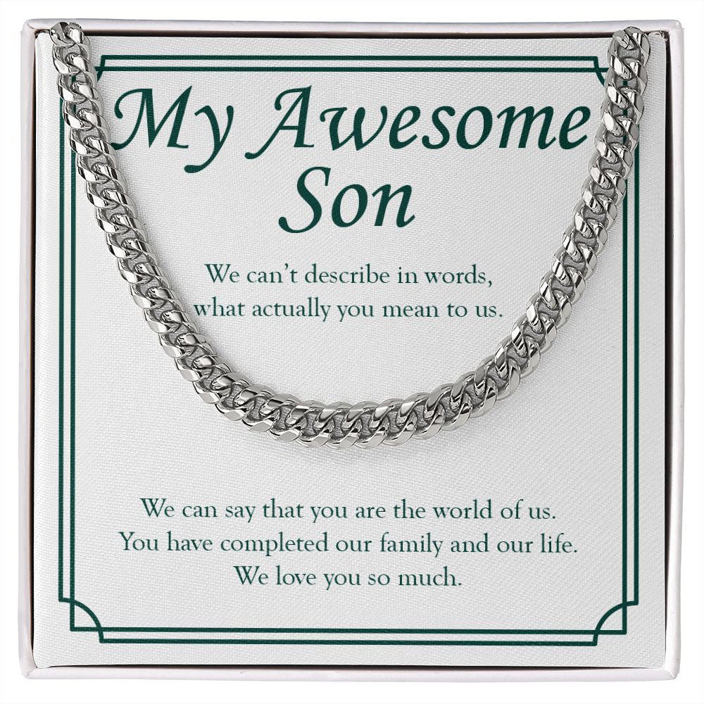 You Are The World Of Us cuban link chain silver front