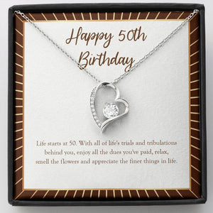Finer Things In Life forever love silver necklace front