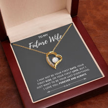 Load image into Gallery viewer, Last Everything forever love gold pendant premium led mahogany wood box
