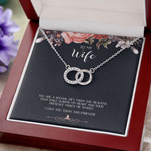 Warms My Heart double circle necklace luxury led box close up