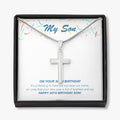Full Sparkles And Joy stainless steel cross necklace front