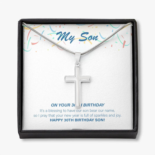 Full Sparkles And Joy stainless steel cross necklace front