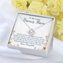 Load image into Gallery viewer, Anyone can be a Mom love knot pendant yellow flower
