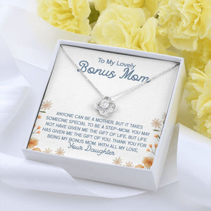 Anyone can be a Mom love knot pendant yellow flower