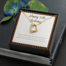 Load image into Gallery viewer, Finer Things In Life forever love gold necklace front
