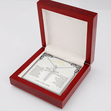 Load image into Gallery viewer, Blessings To Family cz cross necklace luxury led box side view
