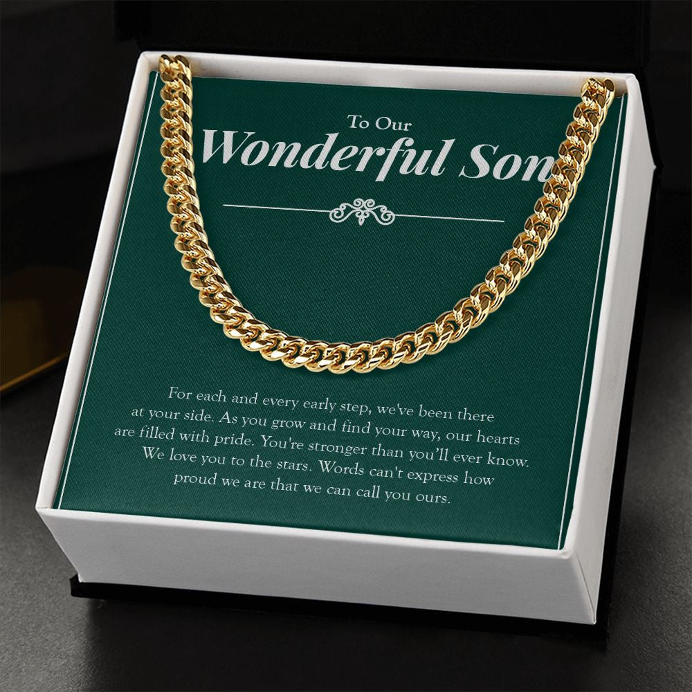 Proud To Call You Ours cuban link chain gold standard box