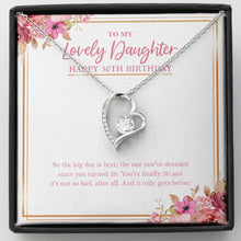 Load image into Gallery viewer, You&#39;re Finally 30 forever love silver necklace front
