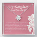 Sibling To Grow Up With love knot necklace front