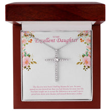 Load image into Gallery viewer, Accept The Differences cz cross necklace premium led mahogany wood box
