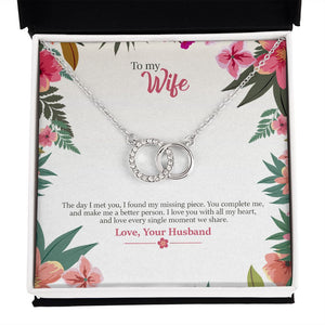 You Complete Me double circle necklace front
