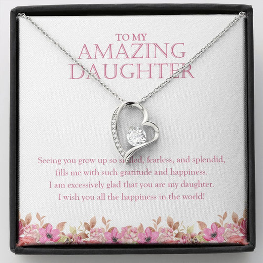 Excessively Glad forever love silver necklace front