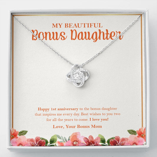 You Always Inspire love knot necklace front