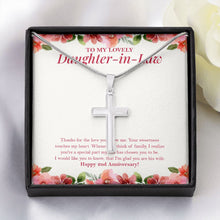 Load image into Gallery viewer, Glad You Are His Wife stainless steel cross yellow flower
