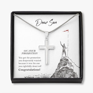 You Rightfully Deserved stainless steel cross necklace front