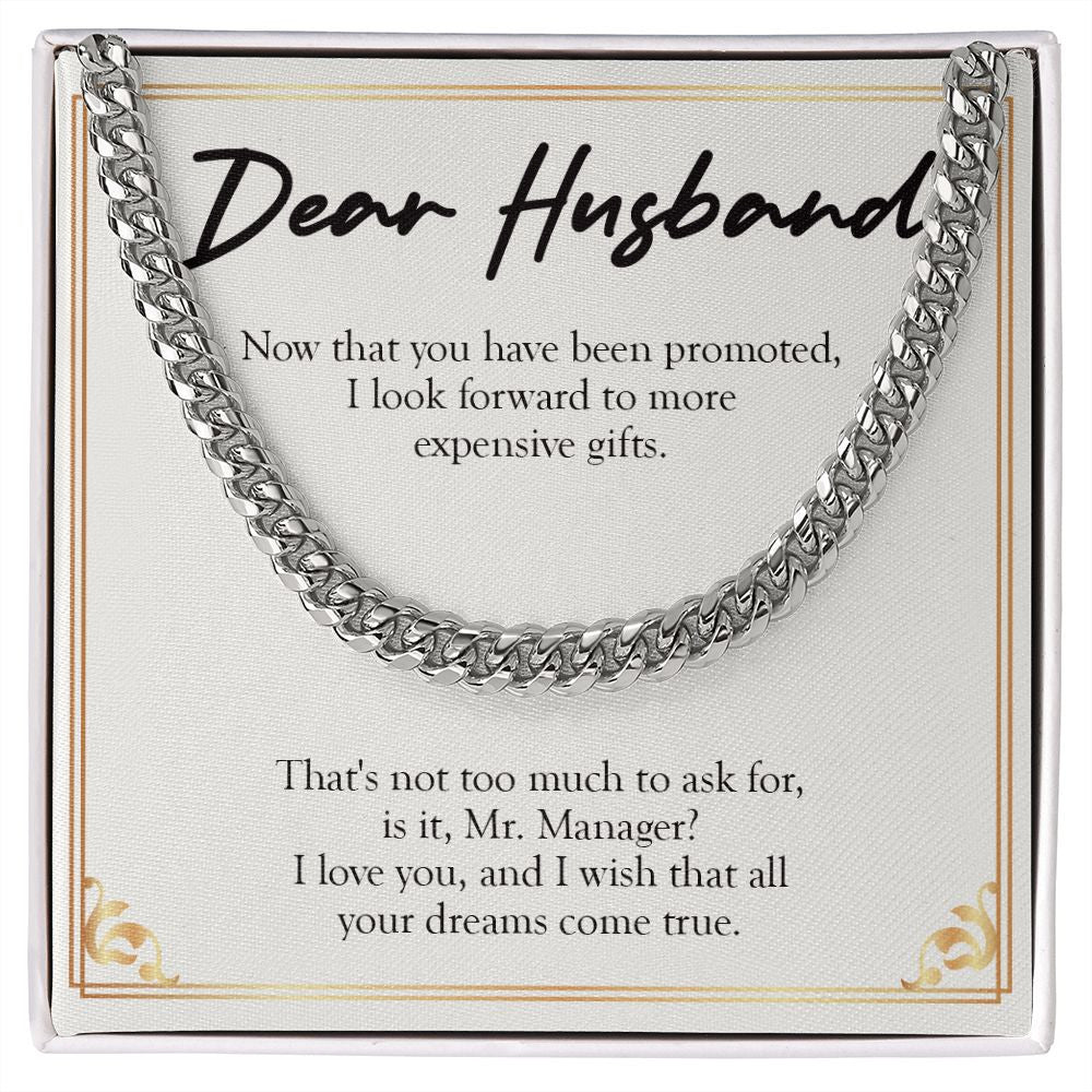 All Your Dreams Come True cuban link chain silver front