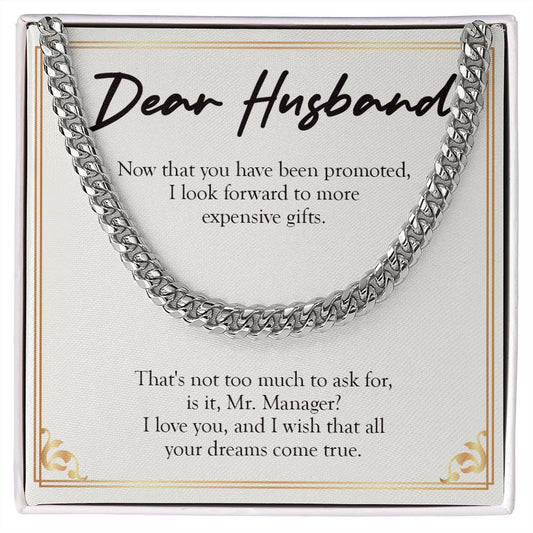 All Your Dreams Come True cuban link chain silver front