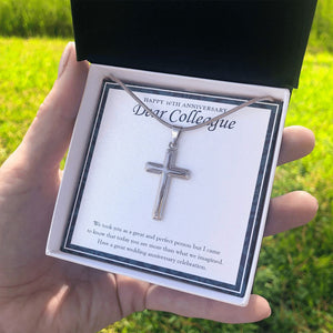 More Than Just A Great Person stainless steel cross standard box on hand