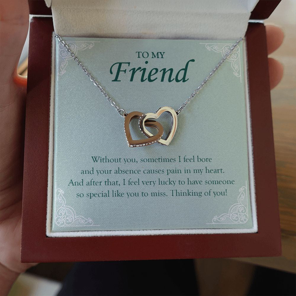 Someone Special Like You interlocking heart necklace luxury led box hand holding