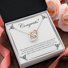 Load image into Gallery viewer, Move Confidently interlocking heart pendant pink flower
