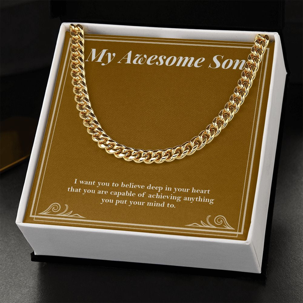 Deep In His Heart cuban link chain gold standard box