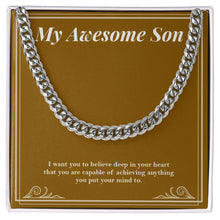 Load image into Gallery viewer, Deep In His Heart cuban link chain silver front
