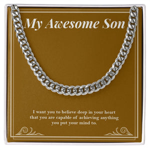 Deep In His Heart cuban link chain silver front