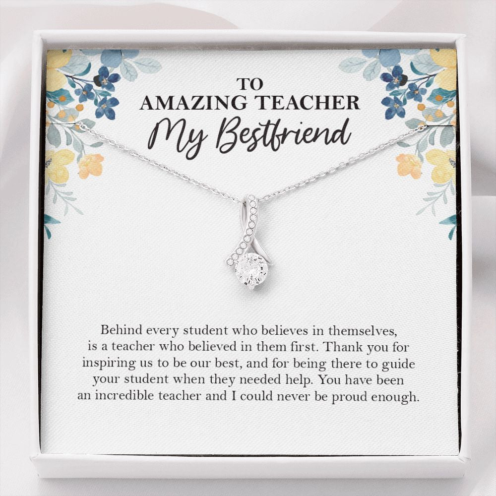 Behind Every Student alluring beauty necklace front