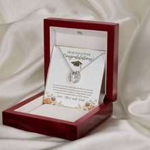Load image into Gallery viewer, Tears of Joy horseshoe necklace premium led mahogany wood box
