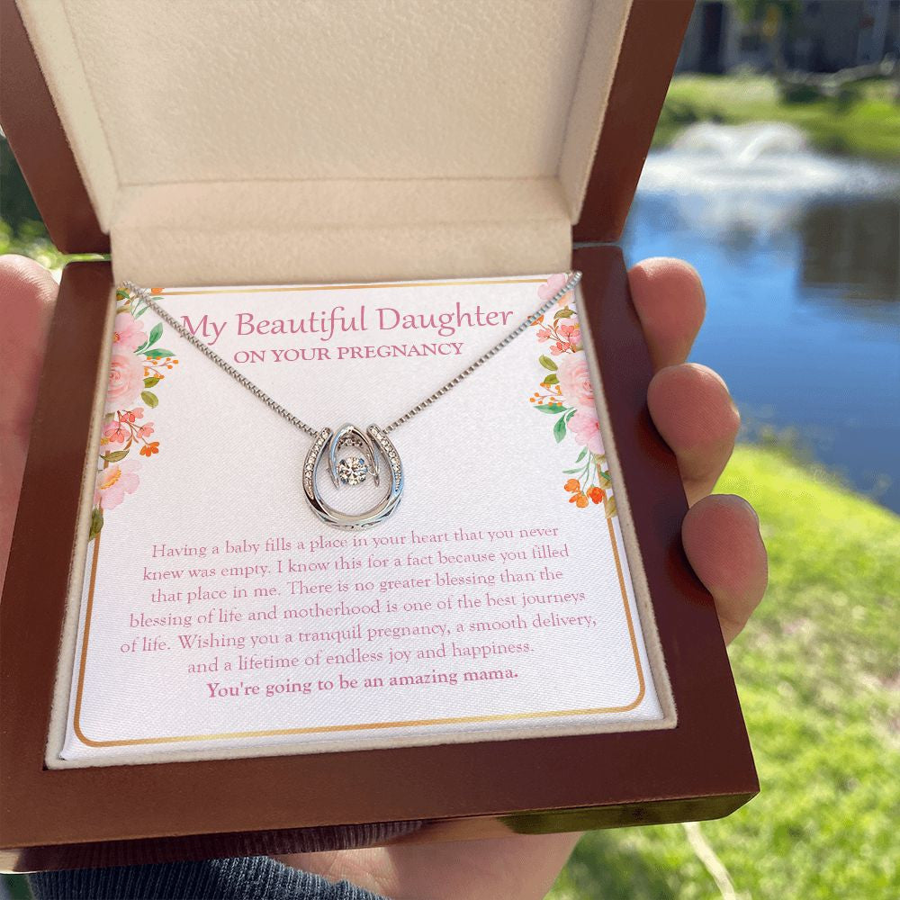 Blessing Of Motherhood horseshoe pendant luxury hold hand