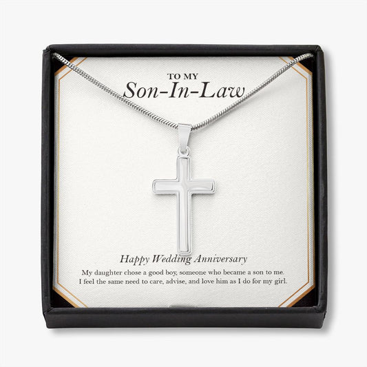 The Same Need To Care stainless steel cross necklace front