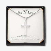 Load image into Gallery viewer, The Same Need To Care stainless steel cross necklace front
