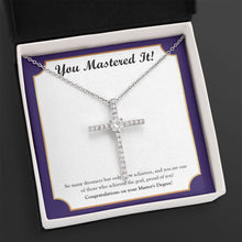 Load image into Gallery viewer, Achieved The Goal cz cross necklace close up
