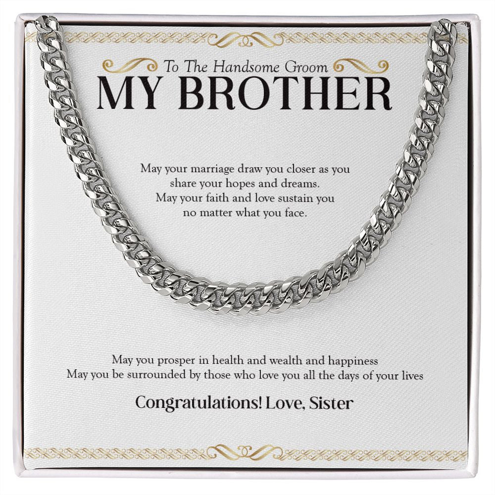 Prosper In Health cuban link chain silver front