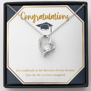 Direction of your dreams forever love silver necklace front