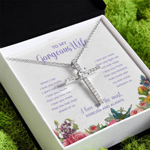 Load image into Gallery viewer, More Than the bad days cz cross pendant close up
